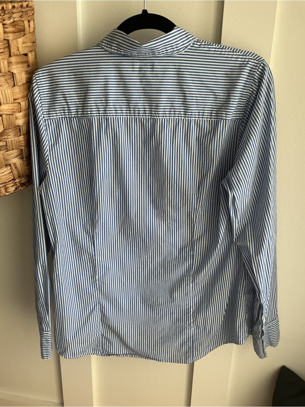 J. Crew Women’s Light Blue & White Vertical Stripe Button-Down Shirt - Picture 2 of 4